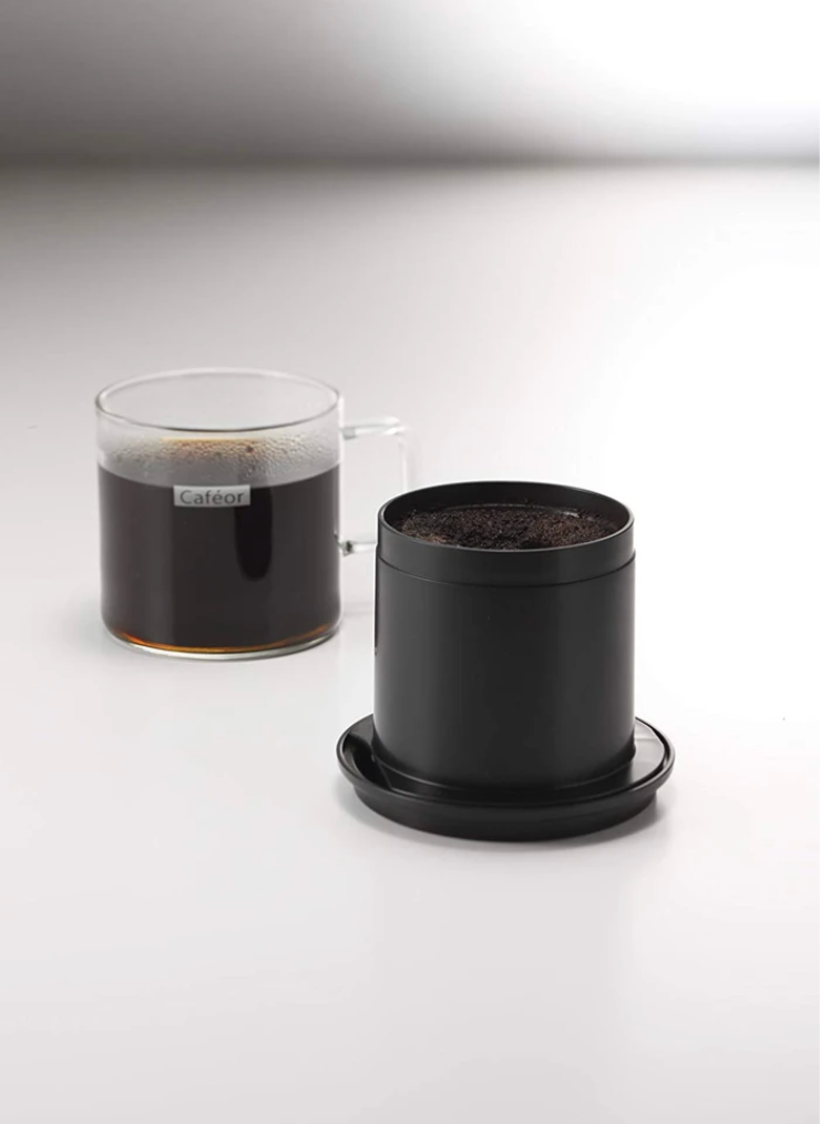 Hario - V60 One Cup Cafeor 金屬濾網 免濾紙 咖啡一人獨享杯套裝 (200ml) CFO-1B - SHOPTAKE 生活雜貨
