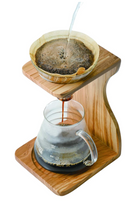 Hario - V60 玻璃濾杯 木架咖啡壺組套裝 Olive Wood Stand Set (1-4杯) VSS-1206-OV - SHOPTAKE 生活雜貨