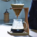 Hario - V60 玻璃濾杯 木架咖啡壺組套裝 Olive Wood Stand Set (1-4杯) VSS-1206-OV - SHOPTAKE 生活雜貨