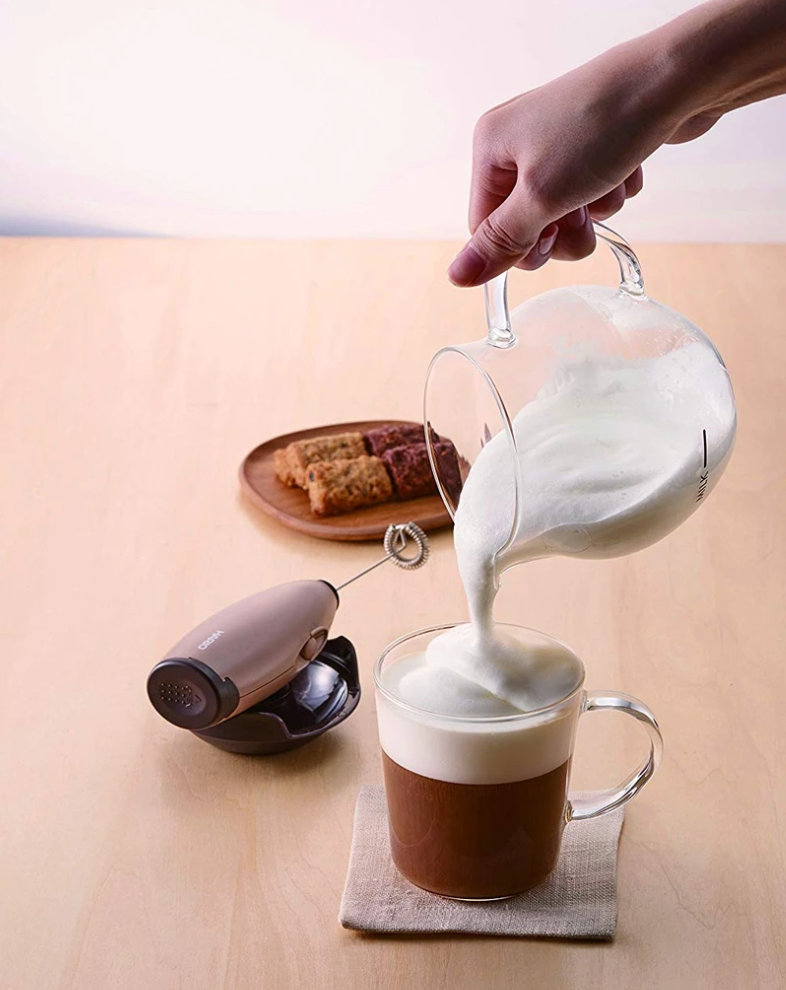 Hario - 電動奶泡器 連玻璃碗套裝 Creamer (Milk 100ml) CQT-45BR - SHOPTAKE 生活雜貨