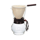 Hario - 法蘭絨濾布 玻璃手沖咖啡壺組 Wood Neck Drip Pot (3-4杯) DPW-3 - SHOPTAKE 生活雜貨