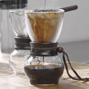 Hario - 法蘭絨濾布 玻璃手沖咖啡壺組 Wood Neck Drip Pot (1-2杯) DPW-1 - SHOPTAKE 生活雜貨