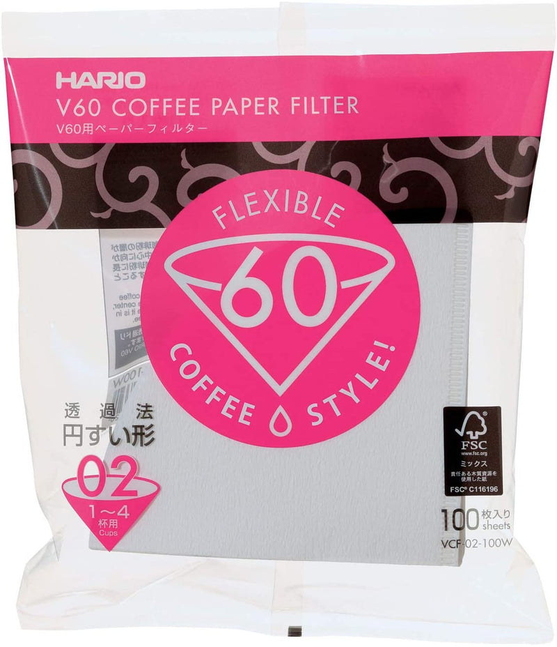Hario - V60 漂白咖啡濾紙 2-4杯份量 VCF-02丨100張 - SHOPTAKE 生活雜貨