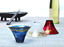 Toyo-Sasaki Glass 東洋佐佐木玻璃 - 富士山招福杯 金箔配色 清酒玻璃杯｜赤富士白富士｜木盒包裝｜日本製 - SHOPTAKE 生活雜貨