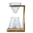 Hario - V60 玻璃濾杯 木架咖啡壺組套裝 Olive Wood Stand Set (1-4杯) VSS-1206-OV - SHOPTAKE 生活雜貨