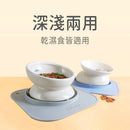 T-Fence 防御工事 - Hururu Wu-mai 兩用陶瓷寵物碗_附防蟻墊｜深淺兩用X斜角設計 - SHOPTAKE 生活雜貨