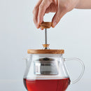 Hario - 橄欖木濾壓玻璃茶壺｜Pull-up Tea Maker｜TEO-45-OV/TEO-70-OV - SHOPTAKE 生活雜貨