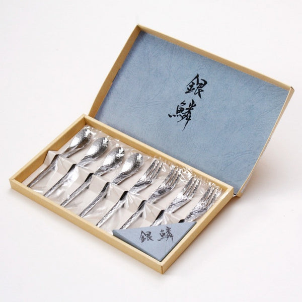 Tamahashi  - 銀鱗 咖啡匙甜品叉禮盒套裝｜8入 - SHOPTAKE 生活雜貨