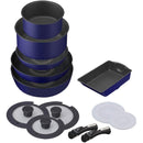 Iris Ohyama - 鑽石塗層IH對應廚具套裝｜可拆式手柄｜深鍋及平底鑊｜13件裝 - SHOPTAKE 生活雜貨