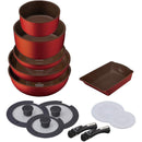 Iris Ohyama - 鑽石塗層IH對應廚具套裝｜可拆式手柄｜深鍋及平底鑊｜13件裝 - SHOPTAKE 生活雜貨